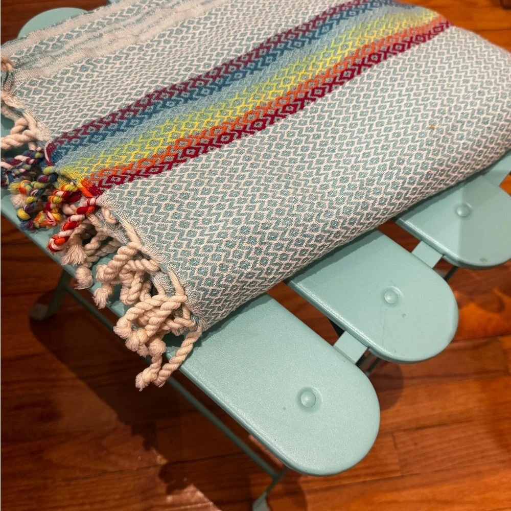 Colorful Patterned Cotton Throw Blanket - 🌈 - NEW